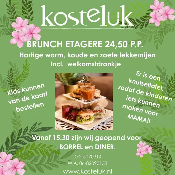 MOEDERDAG 10 MEI Verras alle lieve mama's met een heerlijke brunch etagere! 