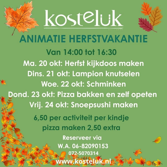 ANIMATIE HERFSTVAKANTIE 